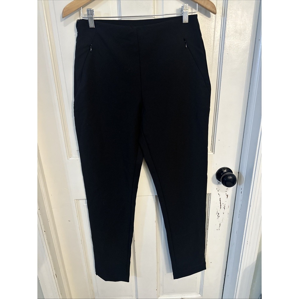 ACEGOLFS NWT Women's Black‎ Golf Pants Stretch Side Zip Flat Front UPF 50 Size M